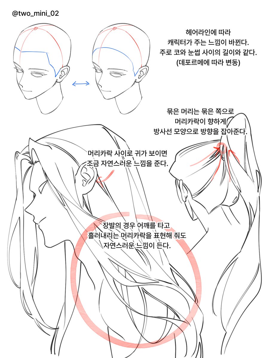 two_mini_02's tweet image. 머리카락은 상황, 스타일, 구도별로 정말 많은 연출을 할 수 있는 소재인지라 정말 기본적인 부분만 간단하게 가져왔습니다!
나중에 따로 부연설명이나 추가적인 스타일 연출법도 담아 보겠습니다. ∑ദ്ദി˙◡･)