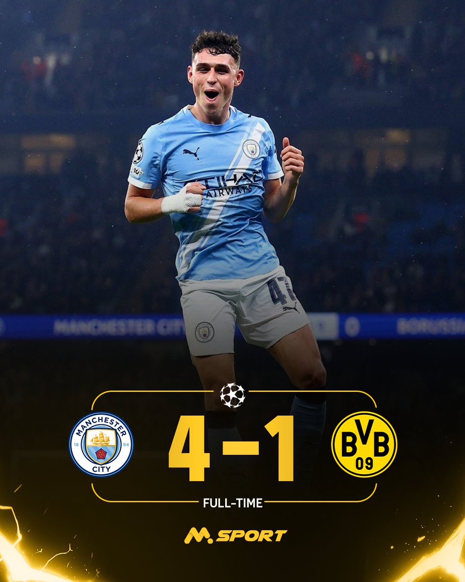 MSportOfficial's tweet photo. An electrifying performance sees Manchester City secure a massive win against Dortmund.

What was the best moment of the game for you? Let us know below! 
#MSport #ManCity #MCIBVB #UCL #Football #PhilFoden https://t.co/dEVCrxu5Qw
