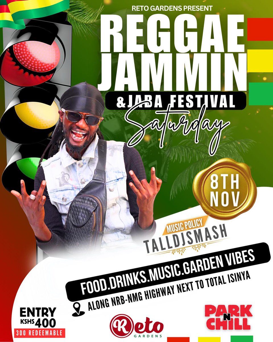 *🔥 REGGAE JAMMIN’ &amp; JABA FEST – SATURDAY PARTY! 🔥*
8TH NOV | RETO GARDENS, ISINYA
Get ready for a ROOTS &amp; CULTURE takeover! 🌿🎶
Tall DJSMASH pon di decks bringing straight Reggae Vibes all night – pure niceness, pure energy! 🔥
🌮 FOOD.
🍻 DRINKS.
🎶 MUSIC.
🌳 GARDEN VIBES.