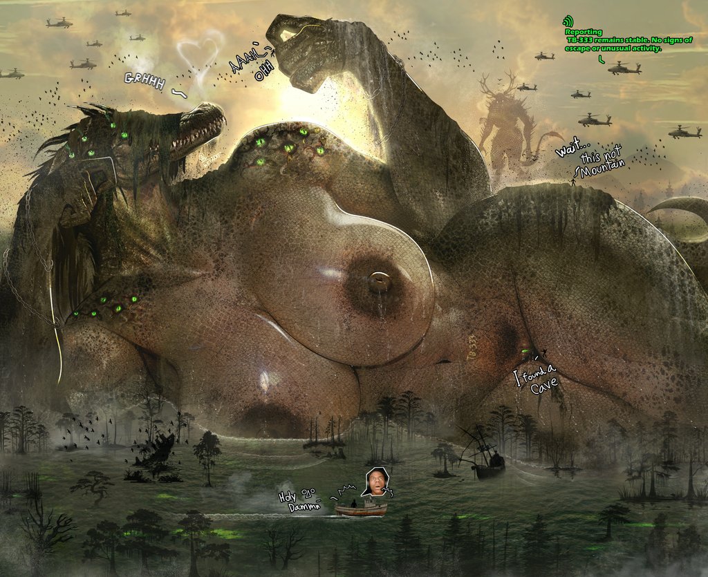 ☢️ Project Kaiju ☢️
TB-333  Swamp
Type: Amphibious / Reptilian Kaiju
Threat Level: Medium-High
Description: 
reptilian Kaiju covered with thick layers of moss and aquatic plants. (+ALT)