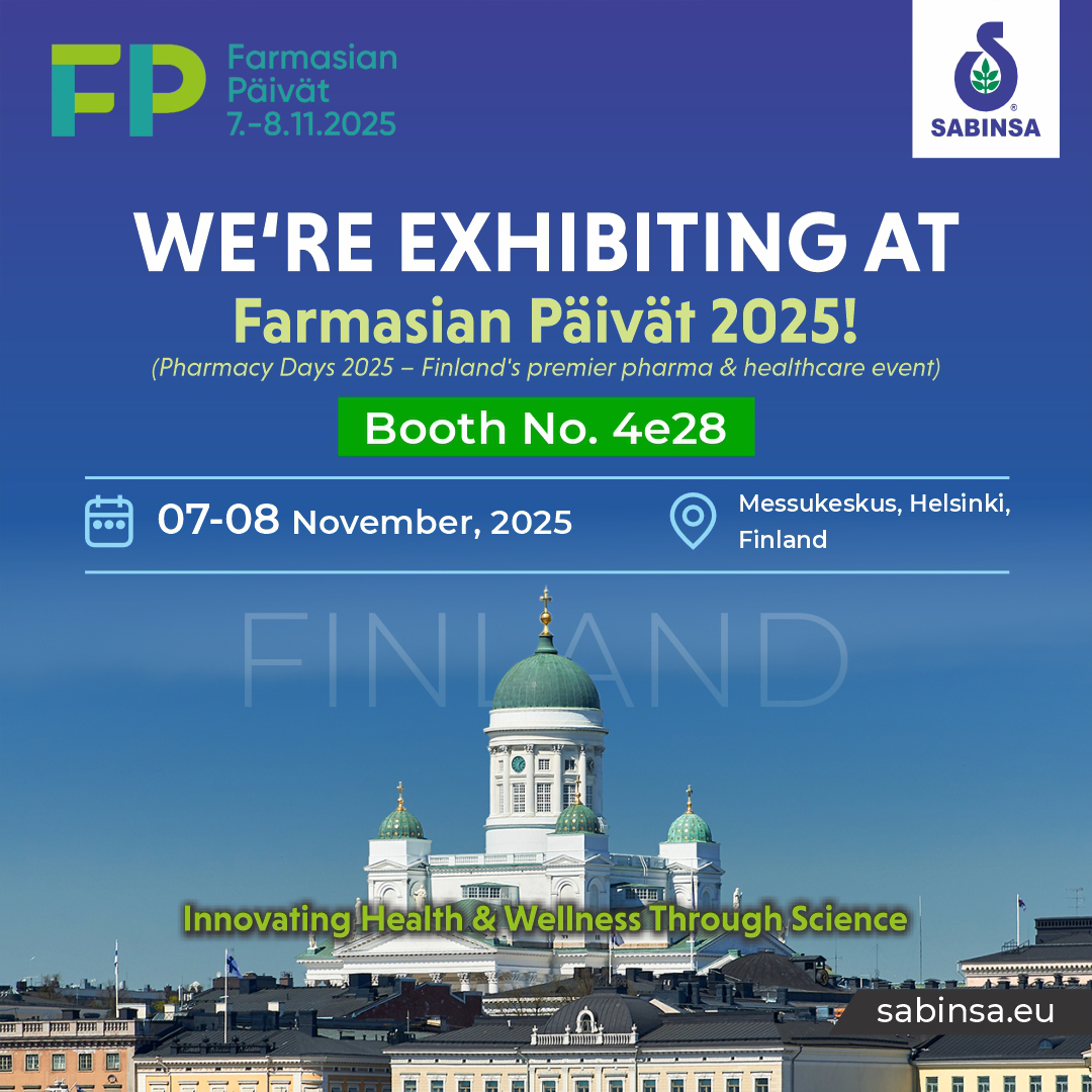 sabinsa's tweet image. Excited to announce! Sabinsa Poland will be at Farmasian Päivät 2025 (Pharmacy Days 2025) — Finland’s leading pharma &amp;amp; healthcare event.
Dates: 7–8 November 2025
Venue: Messukeskus, Helsinki, Finland
Stand: 4e28
See you there!
#FarmasianPäivät #FP2025 #Sabinsa #PharmacyDays
