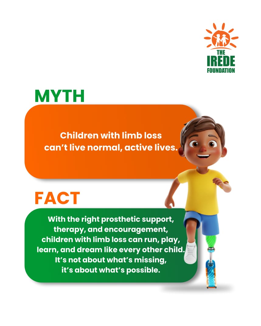 Myth: Children with limb loss can’t live active lives.
Fact: With the right support, they can run, play, and dream like every other child.
It’s not about what’s missing it’s about what’s possible.
#TheIREDEFoundation