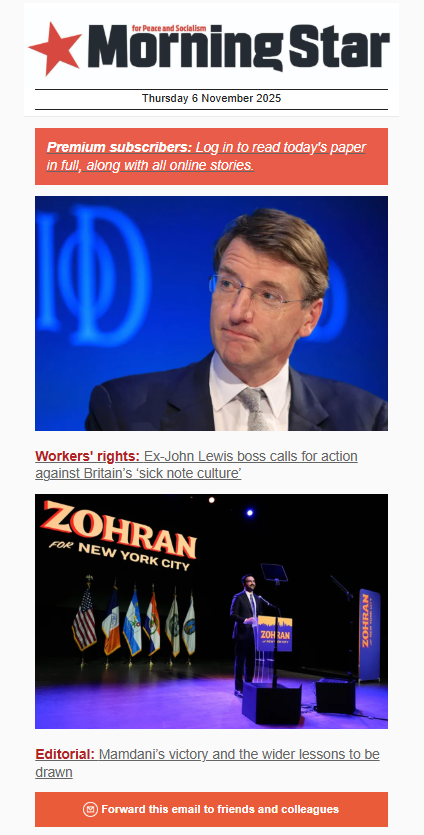 Labour4S's tweet image. Reject the capitalist variants and receive a daily dose of socialism in your inbox. Sign up to the free Morning Star daily newsletter here: morningstaronline.us19.list-manage.com/subscribe/post…