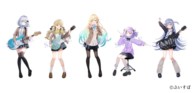 【お仕事告知】 『星座になれたら / 結束バンド Cover 藍沢エマ 花芽すみれ 小雀とと 紫宮るな 夜乃くろむ』のイラストを担当させていただきました! 今回、制服デザイン/楽器デザイン/背景イラストも担当しております。 透明感溢れる歌もMVもとても素敵なので、ぜひご覧ください～!