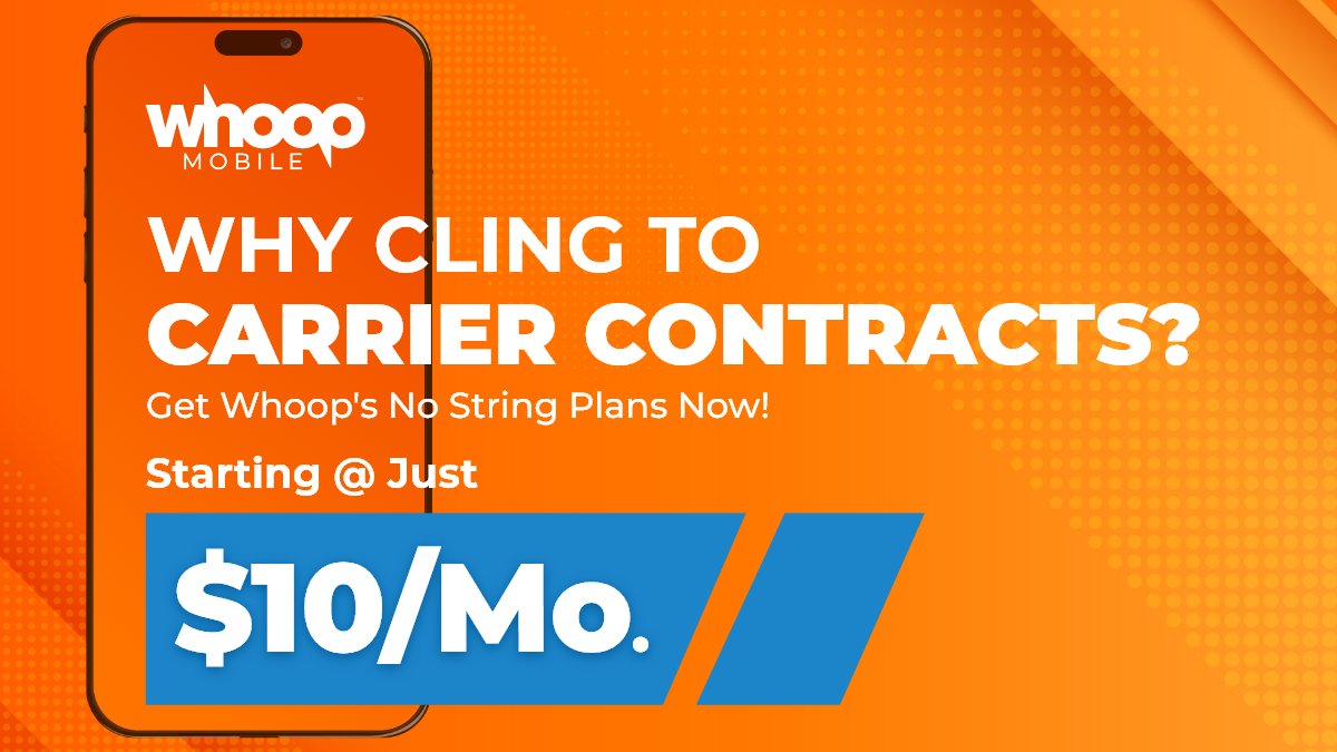 WhoopMobileUS's tweet image. Fall's all about letting go. Why cling to carrier contracts? Whoop Mobile's no-strings plans start at $10/month. Port your number easy and breathe easy.

More details: whoopmobile.com/no-contract-ce…
#WhoopMobile #SmartWireless #PrepaidPlans #WirelessFreedom #NoContracts