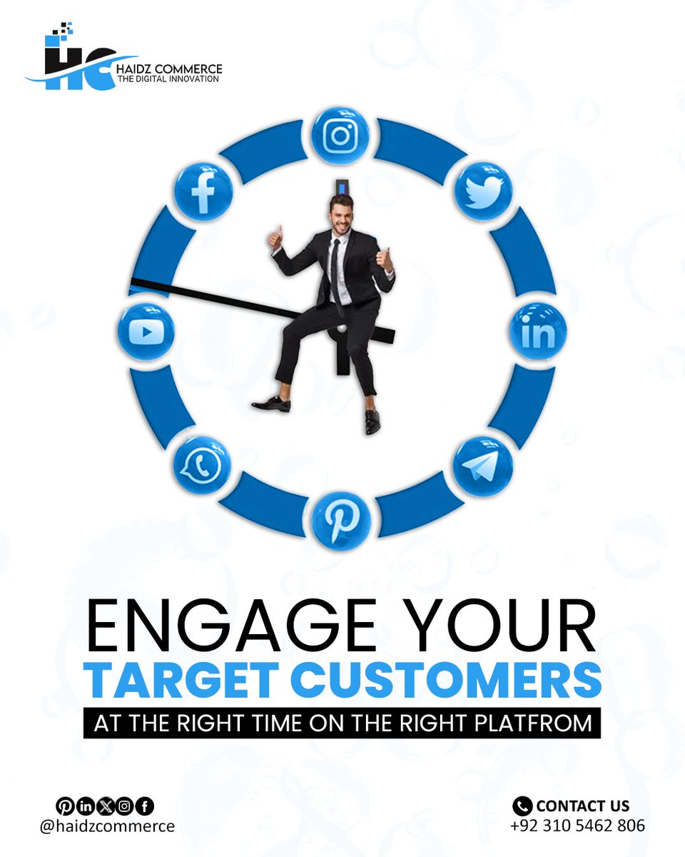 HaidzCommerce's tweet photo. Let’s help you connect, engage, and grow your
business at the right time on the right platform.
We make your brand visible and valuable
#DigitalMarketing #SocialMediaStrategy
#TargetAudience #OnlineGrowth #BrandAwareness
#MarketingExperts #HaidzCommerce
#SocialMediaMarketing https://t.co/mtQpFzXfeV