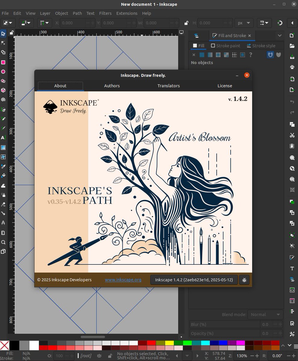 nixcraft's tweet image. Inkscape, a free and open-source vector graphics editor, was released 22 years ago. It is a powerful tool you can use to create professional-looking logos, illustrations, web graphics, banners, and other designs. 
Happy birthday, Inkscape!