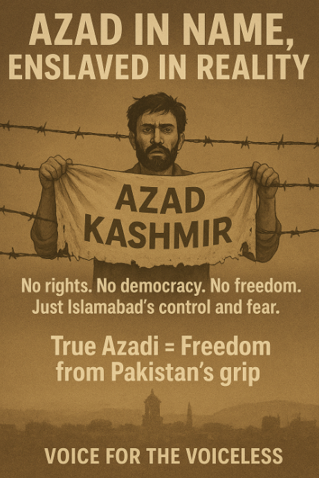 RohitSingh0art's tweet photo. Gunmen rule. Voices vanish. This isn’t freedom — it’s occupation. 
#PoKReality #KhushhaalKashmir #BadarExpoSolutions #BadarExpoPIMEC #Vote4ViksitBihar #YCPdestroyingYouth @IndiaUnleashed_  @bkum2000 https://t.co/SLkx0yched