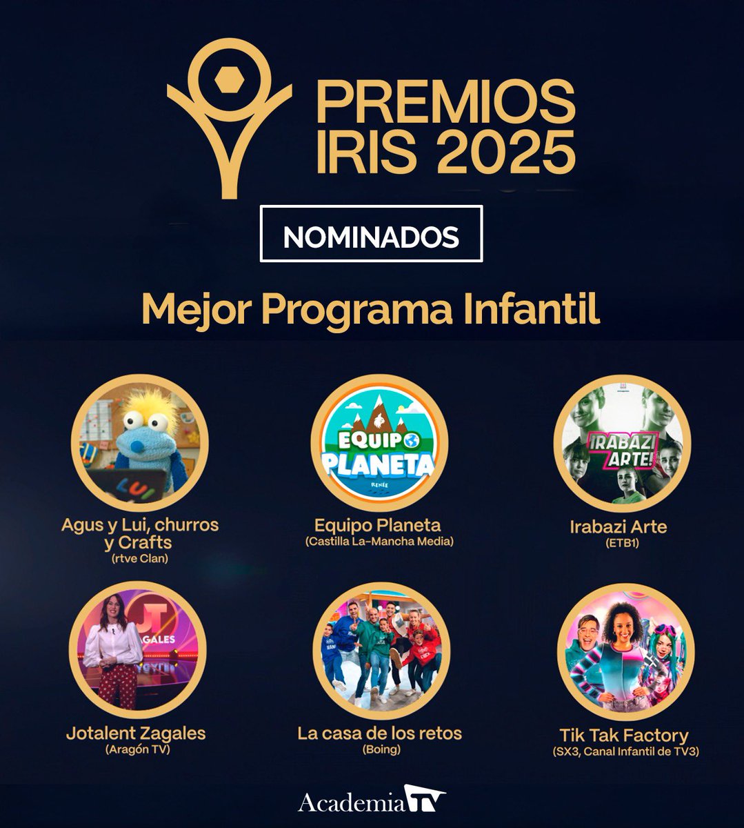 academia_tv's tweet photo. Nominados a los #PremiosIris en la categoría de Mejor Programa Infantil https://t.co/och7Ld721Z