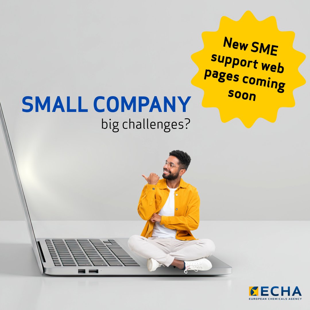 EEN_EU's tweet photo. Need help with EU chemicals legislation like #EU_REACH, #EU_CLP, #Biocides, #Batteries, #DrinkingWater?
Get ready for the SME Hub - @EU_ECHA's new web for SMEs!
You’ll find an overview of tools, resources, a multilingual virtual assistant & more!
📅Nov 11, 2025
#ECHAforSMEs https://t.co/FY4GRZBqWM
