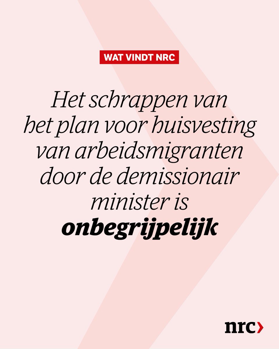 Dat uitgerekend een liberale minister, die een gezond en modern bedrijfsleven zou moeten nastreven, het plan voor huisvesting van arbeidsmigranten op een achternamiddag schrapt, is moeilijk te begrijpen. Dit vindt NRC: buff.ly/8yFGhxz