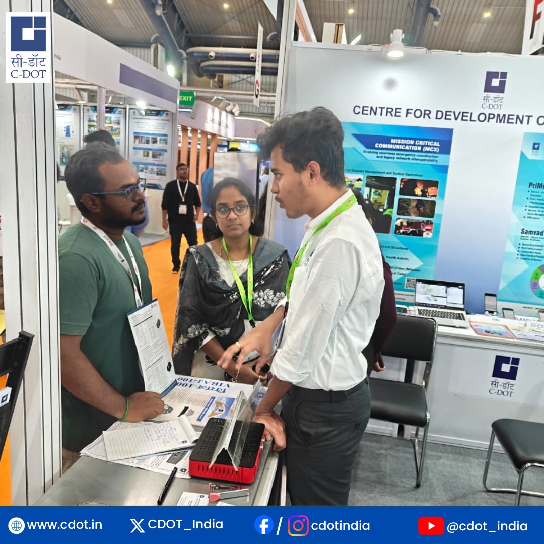 CDOT_India's tweet image. Showcasing India’s Indigenous Telecom Innovations at IMS 2025!

@CDOT_India is participating in the India Manufacturing Show 2025 - @IMS_Show - highlighting its #indigenous solutions that are powering #secure, #scalable, and future-ready digital #communication infrastructure.…