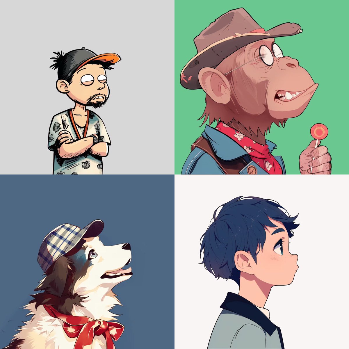 Thanks to <a href="/flodo_eth/">Flodo</a> &amp; <a href="/rottenfrens/">rotten</a> I am now the owner of this <a href="/henlo_eth/">henlo</a> 4-pack. 

I’ve been considering joining <a href="/digital_slops/">digital slops</a> for a while. Beyond grateful to be sent a piece from all four collections. 

Where are my slops at?