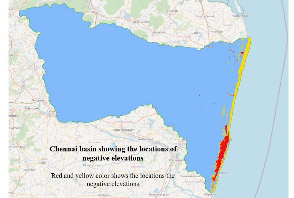 Understanding Elevation in the Chennai Basin
------------------------------------------------------
The Chennai Basin is made up of four major sub-basins: Kosasthalaiyar, Cooum, Adyar, and Kovalam, together covering about 5,500 km². When we study the elevation of this entire