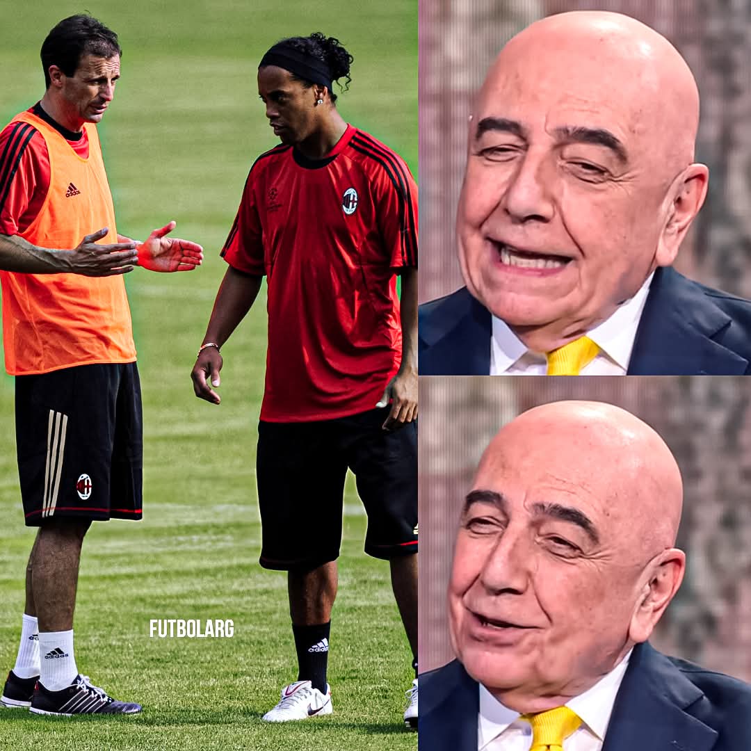 ElGolGarracol's tweet image. ADRIANO GALLIANI (ex presidente del Milan) : “Allegri me llamaba todos los días para quejarse de que Ronaldinho llegaba tarde a los entrenamientos, que salía de fiesta, que dormía poco.

Un día me llamó y estaba más furioso de lo normal. Me dijo: '¡Ya basta, perdí la paciencia!…
