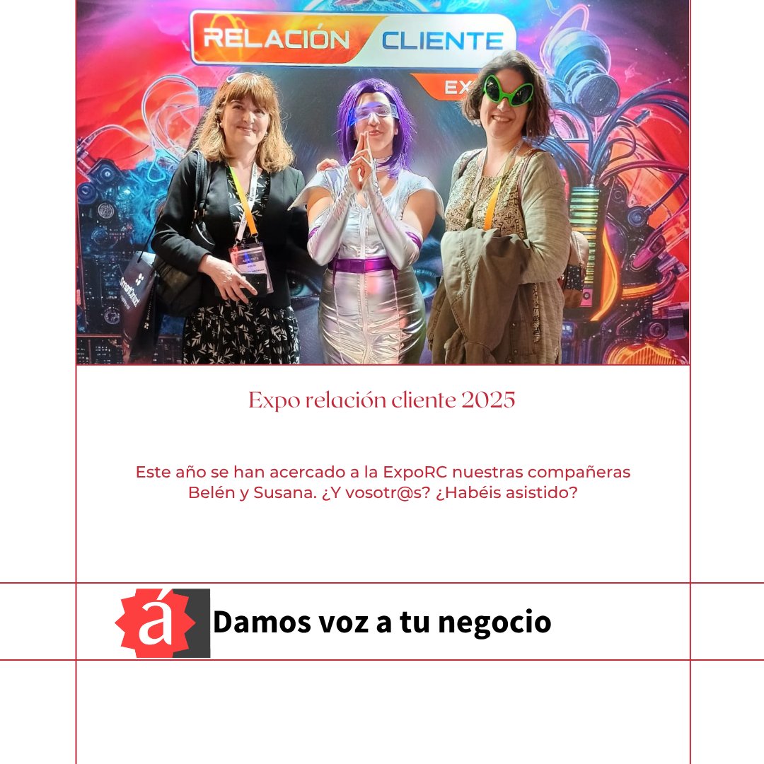 Este año ha predominado el uso de IA en la #ExpoRC2025, y es que puede ser muy beneficioso en el ámbito de la atención telefónica. ¿Y tu? ¿Usas la IA? ¿Cómo la empleas?

alcalabc.com
info@alcalabc.com
911 77 32 40

#Alcalabc
#PodemosAyudarte
#DamosVozATuNegocio
#ExpoRC
