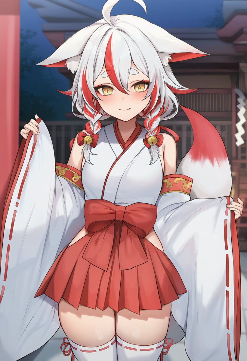 takerさん(@taker2nd)の
紅桃林 ややこちゃん

狐娘×巫女服の最強の組み合わせ!!
素敵な名前といい、髪色やしっぽの色も巫女服姿にぴったりよく似合う子!!

こりゃ可愛すぎるぜ・・・ 