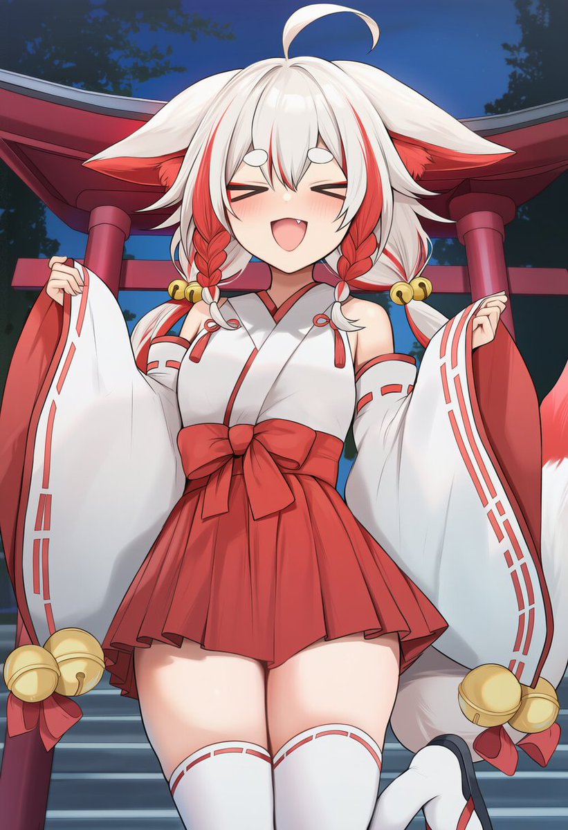 takerさん(@taker2nd)の
紅桃林 ややこちゃん

狐娘×巫女服の最強の組み合わせ!!
素敵な名前といい、髪色やしっぽの色も巫女服姿にぴったりよく似合う子!!

こりゃ可愛すぎるぜ・・・ 