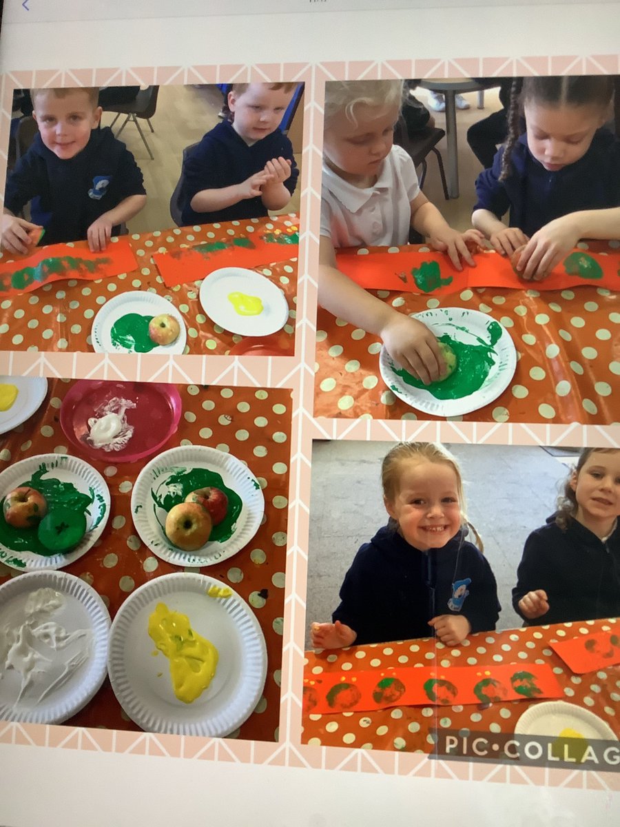 As part of STEM week we listened to The Very Hungry Caterpillar by Eric Carole.  We cut fruit up and printed caterpillars.