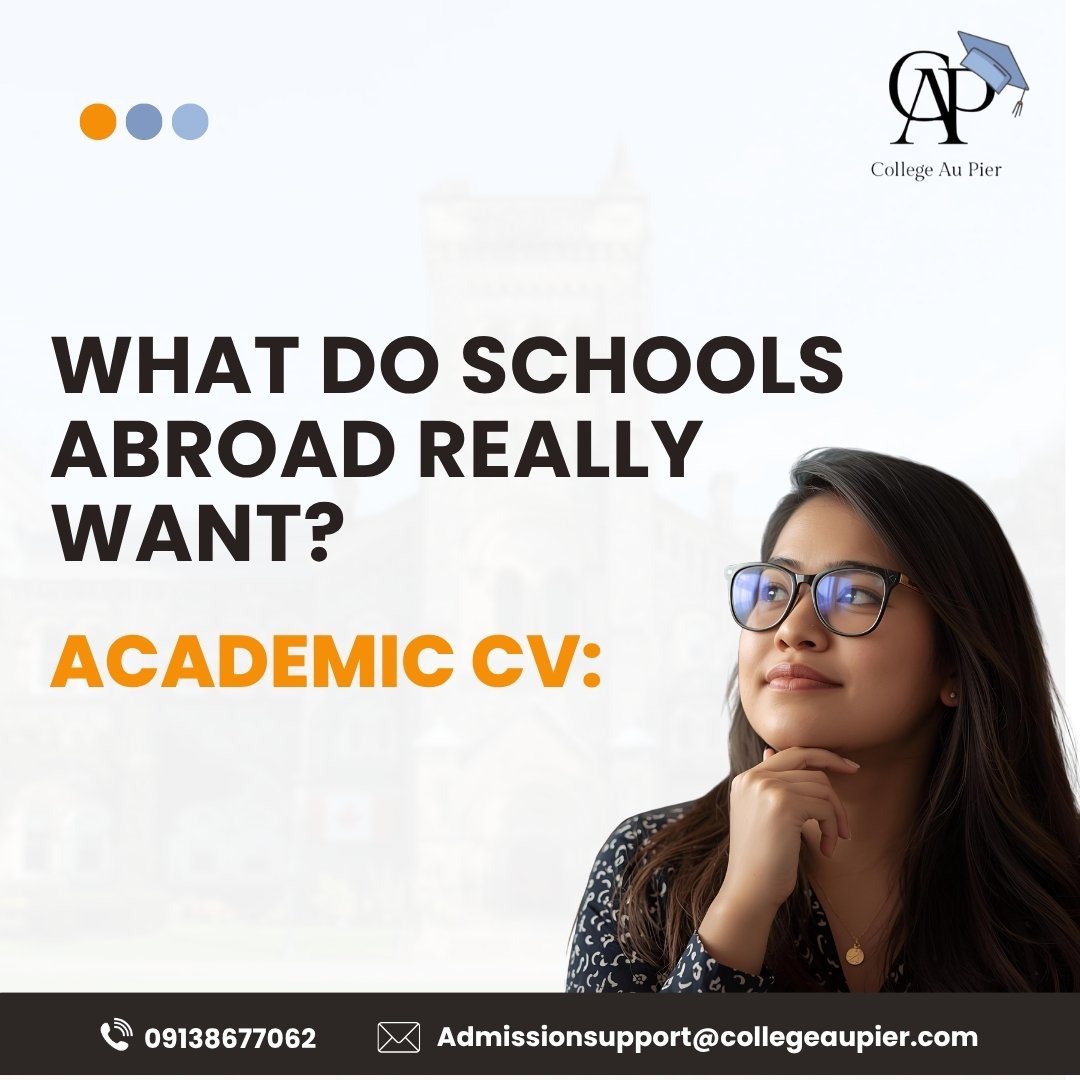 college_aupier's tweet image. 📑 Your academic CV isn’t just a list of grades — it’s your story on paper.
Show who you are beyond the classroom:
🎓 Education | 🏅 Achievements | 💬 Skills | 🌍 Activities
💡 Keep it clear, concise &amp;amp; goal-focused.
#AcademicCV #StudyAbroad #AdmissionsTips
