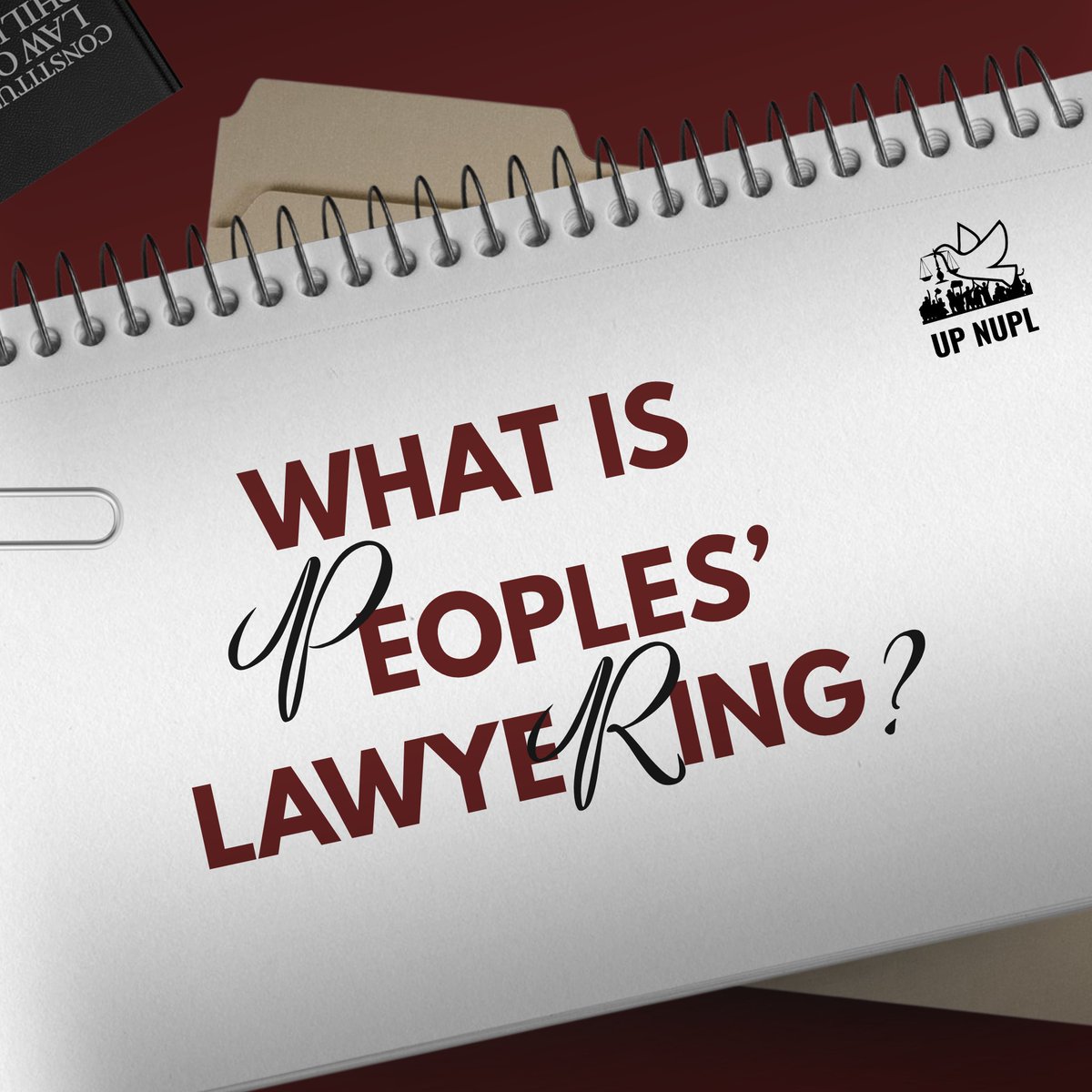 nupl_uplaw's tweet photo. What does it mean to be a peoples’ lawyer?

In Part 1 of our Peoples' Lawyering Briefer, we explore its overview, principles, and history — a tradition rooted in activism and service to the masses.

#PeoplesLawyering #ServeThePeople https://t.co/D8tglMm8NO