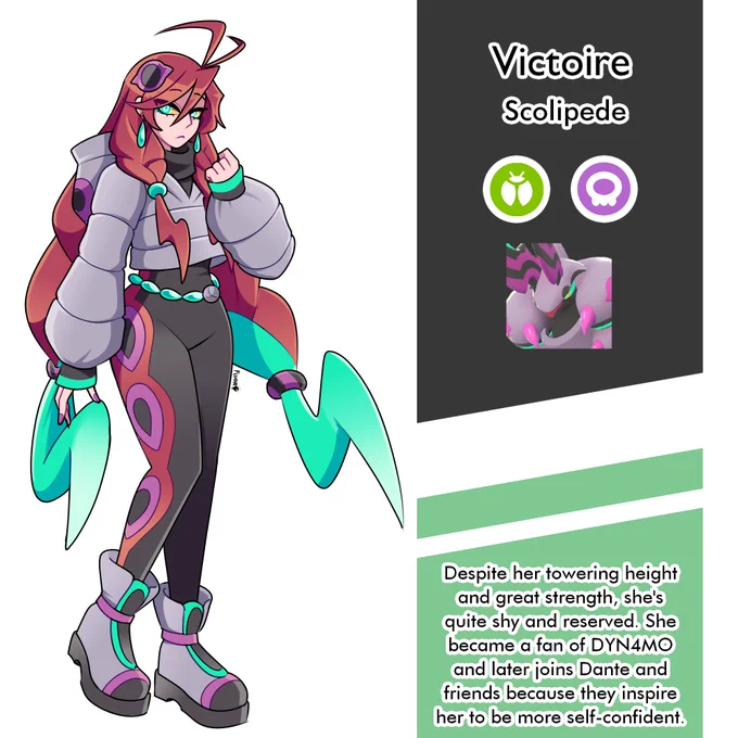 [#Pokemon / #PokemonLegendsZA] Part 2 of my Legends Z-A gijinka/humanizations (Scolipede, Altaria, and Sableye)!
Yes the Z-A Royale is a street fight tournament in this AU lmao 
