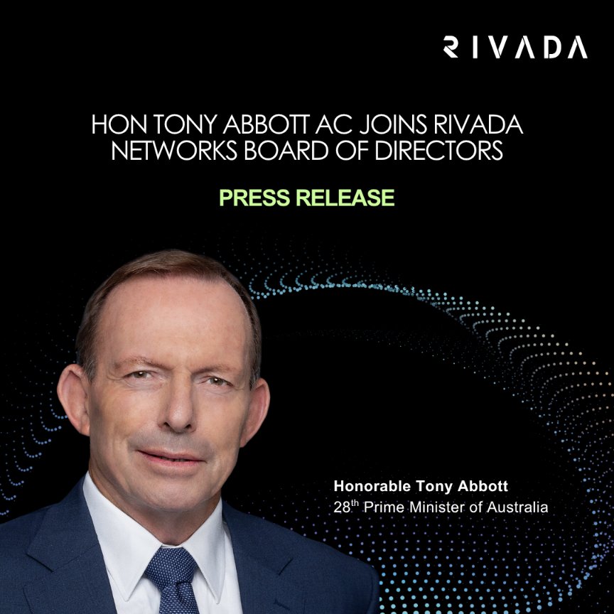 We are pleased to share that <a href="/HonTonyAbbott/">Tony Abbott</a>, the 28th prime minister of Australia, has joined <a href="/RivadaNetworks/">RivadaNetworks</a>' board of directors, bringing a wealth of experience and a valuable global perspective.

Read the press release: rivada.com/hon-tony-abbot…