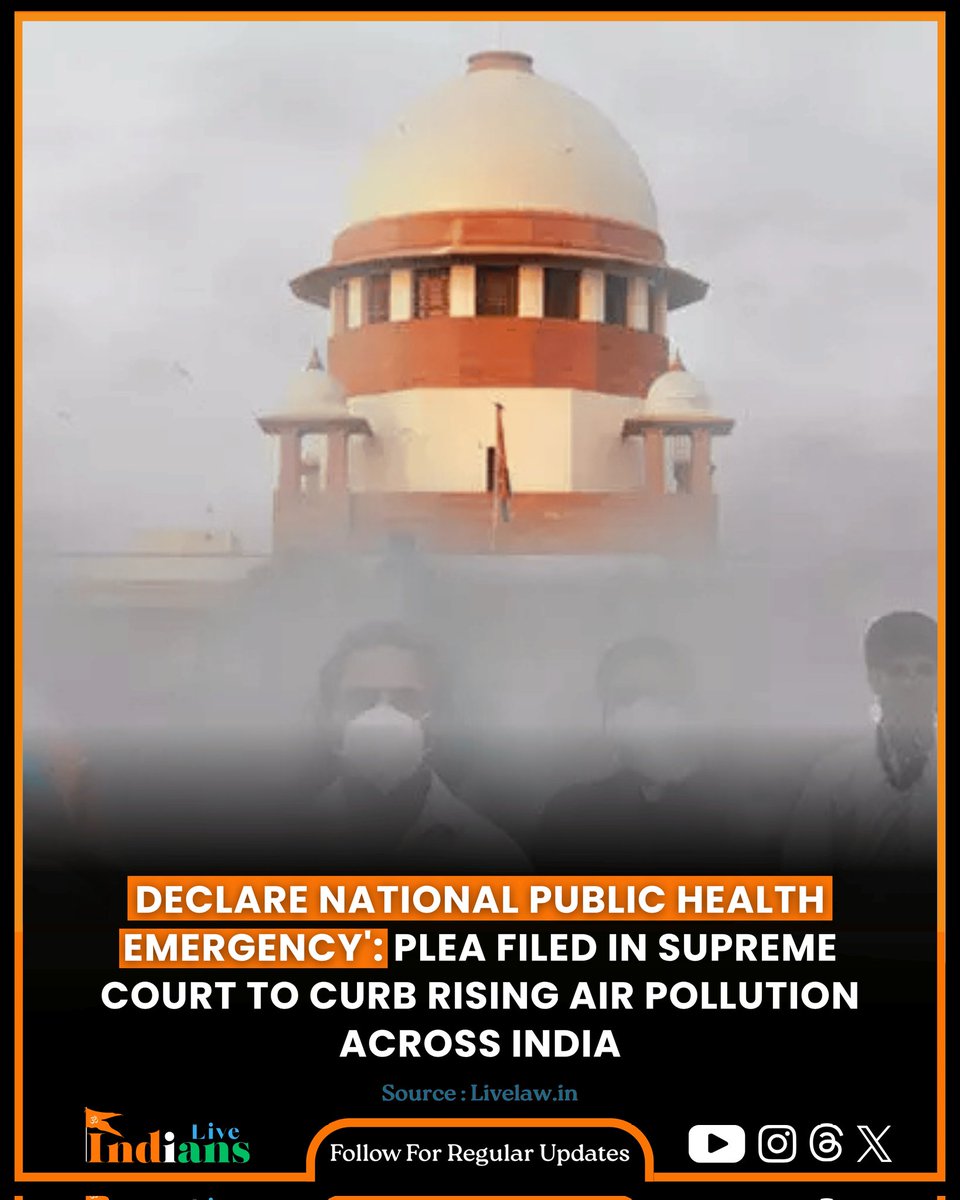 live_indianss's tweet photo. “2.2 million schoolchildren in Delhi have already suffered irreversible lung damage", the plea claims.

#cleanairnow #righttobreathe #stopairpollution #nationalhealthemergency #saveourlungs #fightforcleanair #breatheindiabreathe #actonpollution #smogcrisis #AirPollution https://t.co/sIgF737uJB