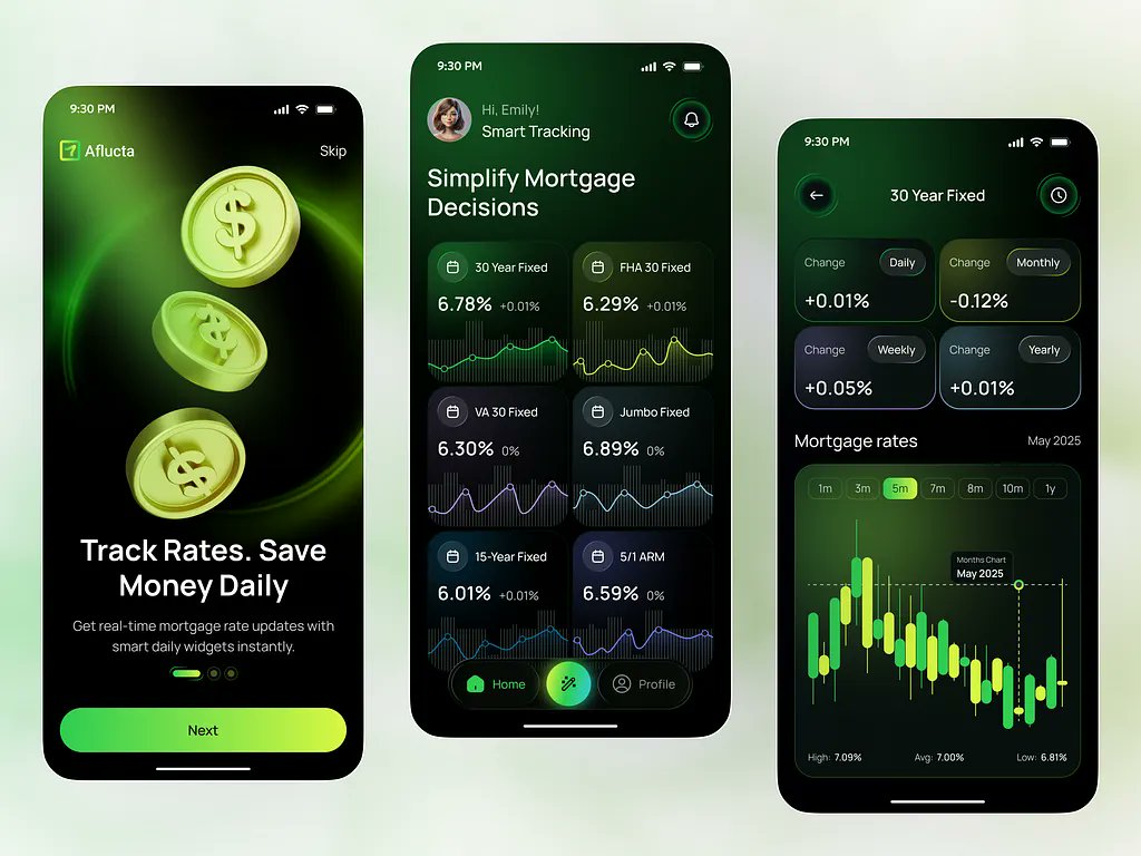 fastweb247's tweet image. Smart Mortgage &amp;amp; Rate Tracker Mobile App UI
#software #iosdesign #Mobileapp