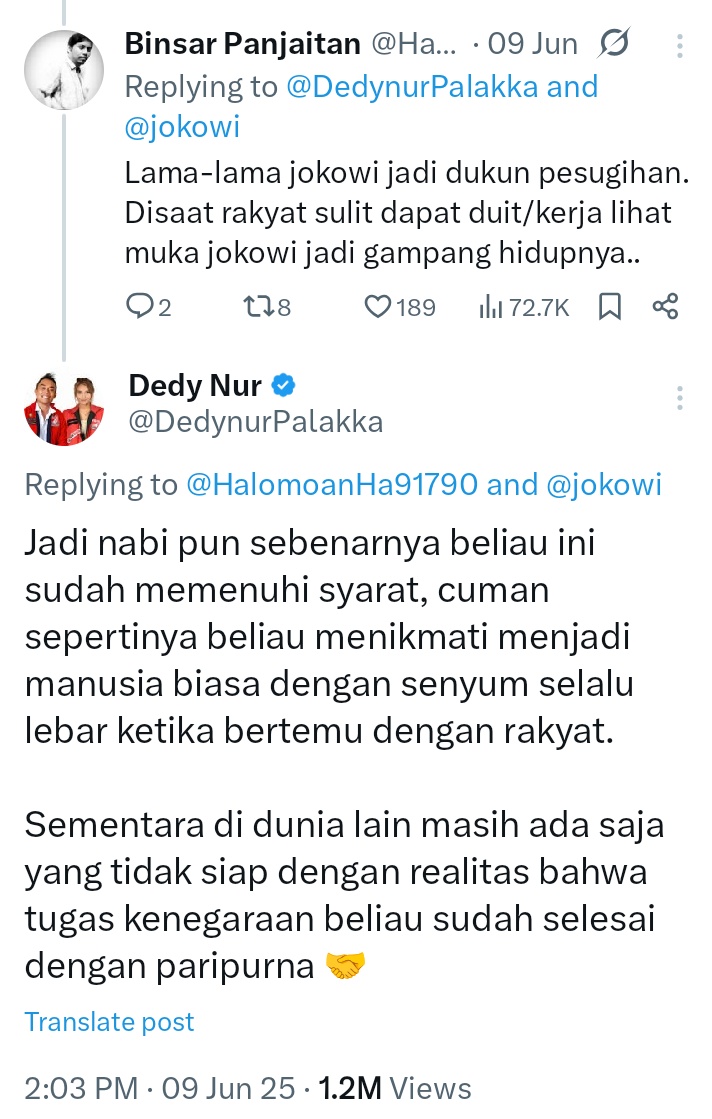 BENAR ✅

Jokowi adalah nabi baru para TerMul2,.
Salah satunya <a href="/DedynurPalakka/">Dedy Nur</a> ..😜🫢