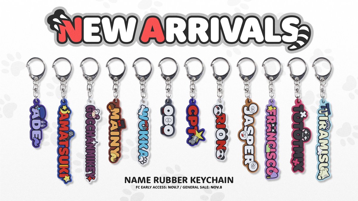 CRAZY RACCOON STORE】 ・NAME RUBBER KEYCHAIN - ¥990(tax in