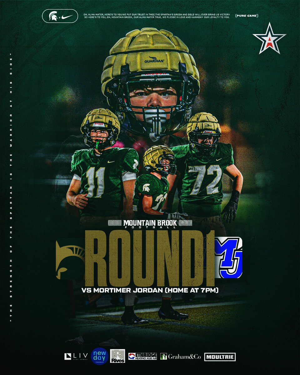 Spartan Nation GET UP FOR GAMEDAY and round 1 of the PLAYOFFS!

🏈 vs Mortimer Jordan
🏟️ Spartan Stadium
⏰ 7:30 pm
🎟️ Tickets gofan.co/event/3623437?…
📺 NFHS Network: nfhsnetwork.com/events/mountai…