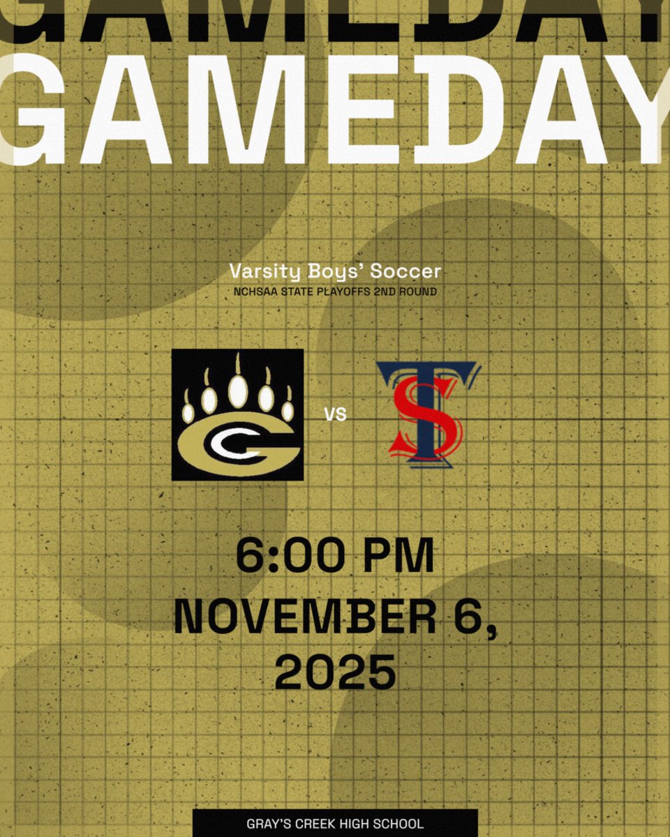 bearstrack_xc's tweet photo. THE BEARS SOCCER TEAM IS IN THE PLAYOFFS! WE HOST THE SECOND ROUND TONIGHT AGAINST TERRY SANFORD! TICKETS ARE $10, GATES OPEN AT 5:30.  SEE YOU THERE! https://t.co/ae8vKcM0X2