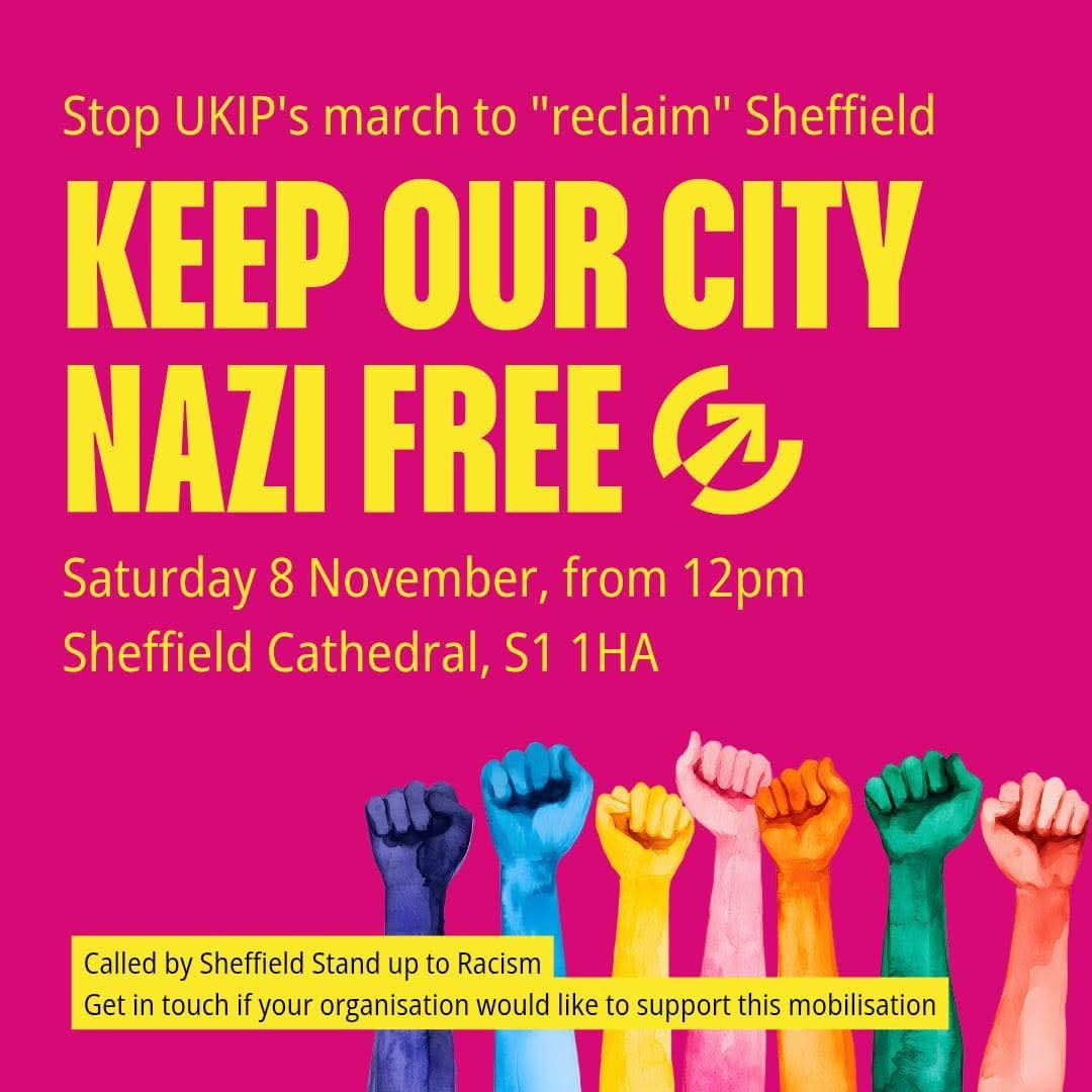 This Tenconi nazi douchbag doesn't know when he's beaten. 

Multicultural Sheffield is everything that proves him and his knuckle dragging bozos wrong and that pisses him off. 

Let's really piss him off if he has the nerve to show his face.