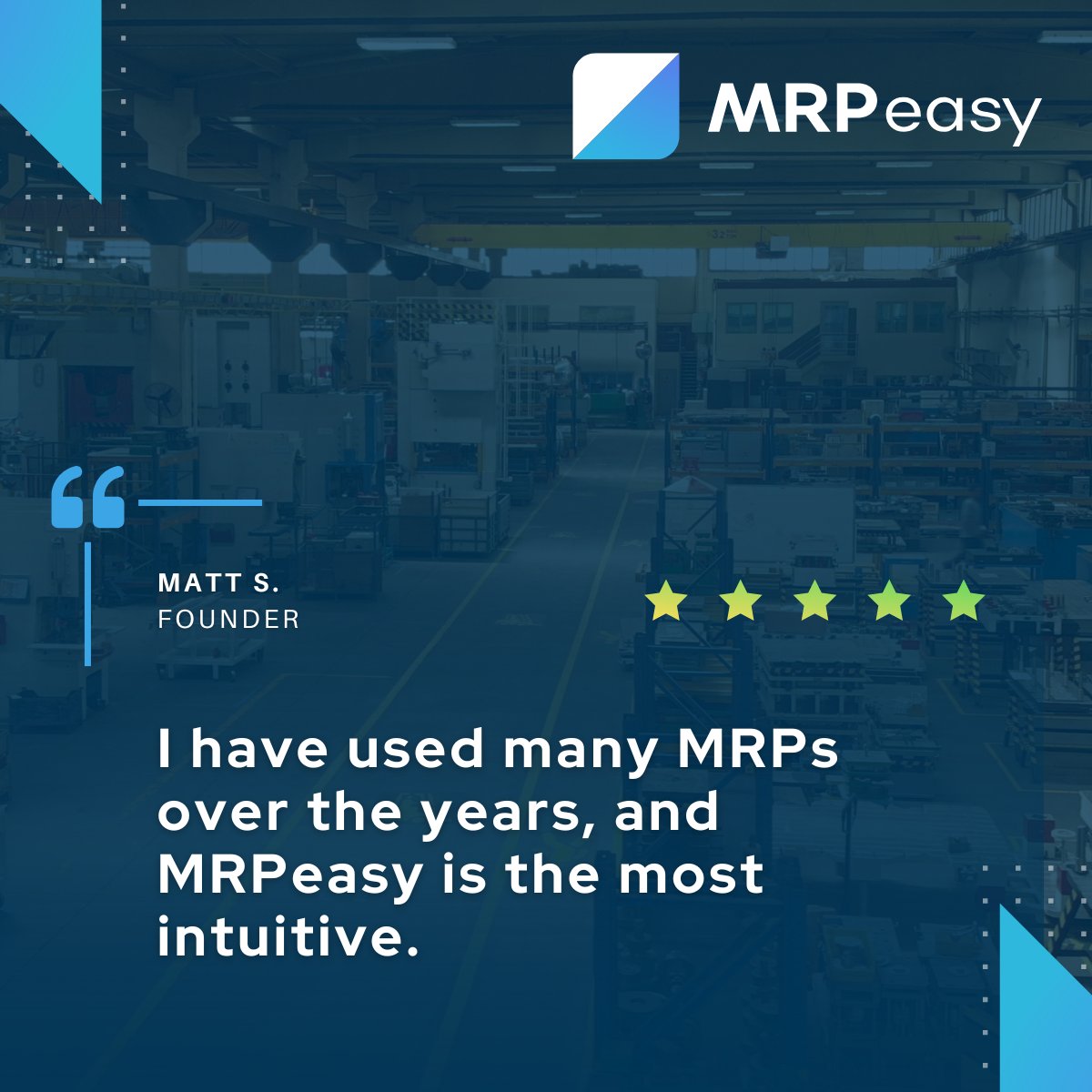 mrpeasy's tweet image. Customer feedback ⭐

High power, easy-to-use MRP...

Full feedback in the comments 👇

#mrpsoftware #erpsoftware #manufacturing #productionplanning #productionscheduling #manufacturingsoftware #manufacturingerp #inventorymanagement #Capterra #foodmanufacturing