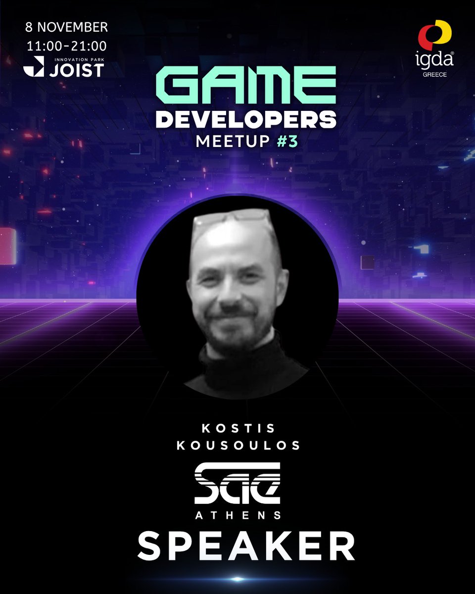 Our Campus Manager Kostis Kousoulos will be a speaker at Game Developers Meetup #3. He will share his thoughts on the role of education in shaping the entrepreneurial and professional ecosystem of the Greek game industry. #IGDAGreece #IGDA #GameDevelopersMeetup3
<a href="/IGDAGreece/">IGDA Greece</a>