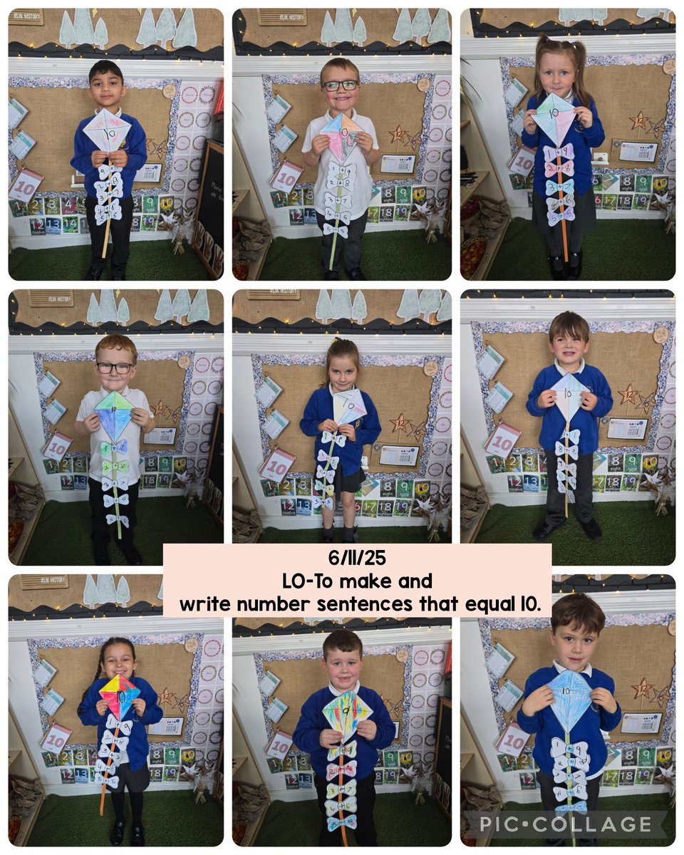 stjosephskly's tweet photo. Year 1 have been busy making number kites to 10! We thought carefully about different number sentences that add up to 10. #SJKmaths #Year1 #ElderClass #WillowClass https://t.co/nXC3HWk4IL