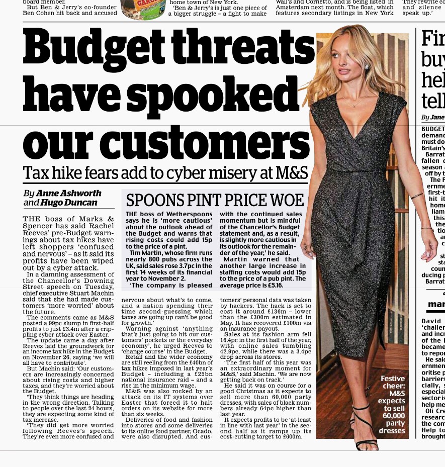 This week's Rachel Reeves speech seems to have been somewhat counterproductive, as the response from <a href="/marksandspencer/">M&S</a> customers suggests...