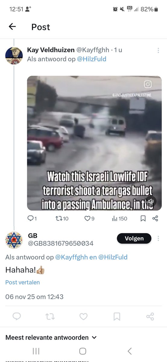 When you confront a zionist with the actions of their army this is how they react. Shocking ? No not at all because they get taught in schools to hate everyone who isn't a zionist jew.