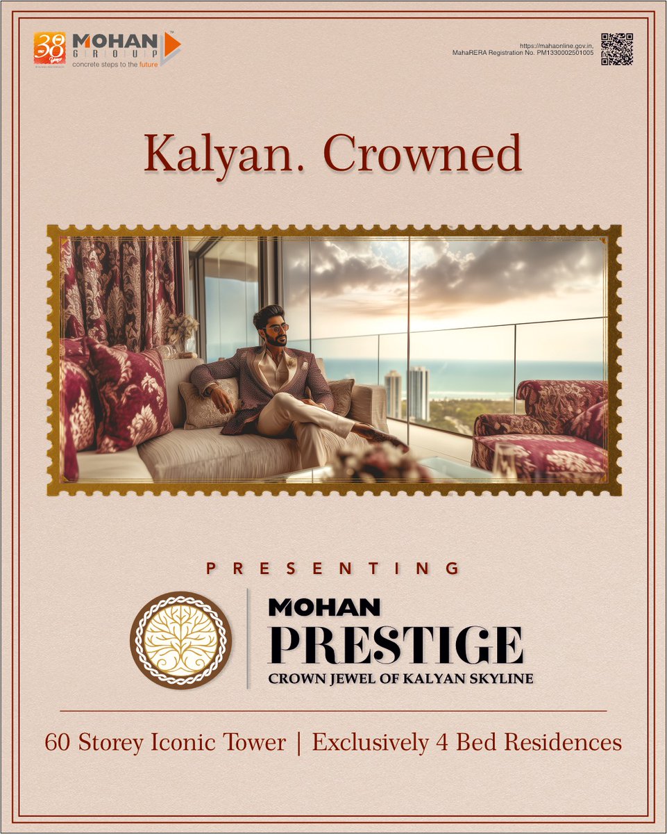 GharJunction's tweet photo. 4 BHK Deck Homes in Kalyan West starting at ₹3.80 Cr.
 Mohan Prestige – Kalyan’s first 60-storey landmark.
📞 70219 88393
#MohanPrestige #KalyanWest #60StoreyTower #4BHKKalyan #LuxuryLiving https://t.co/LdcORZ5qpM