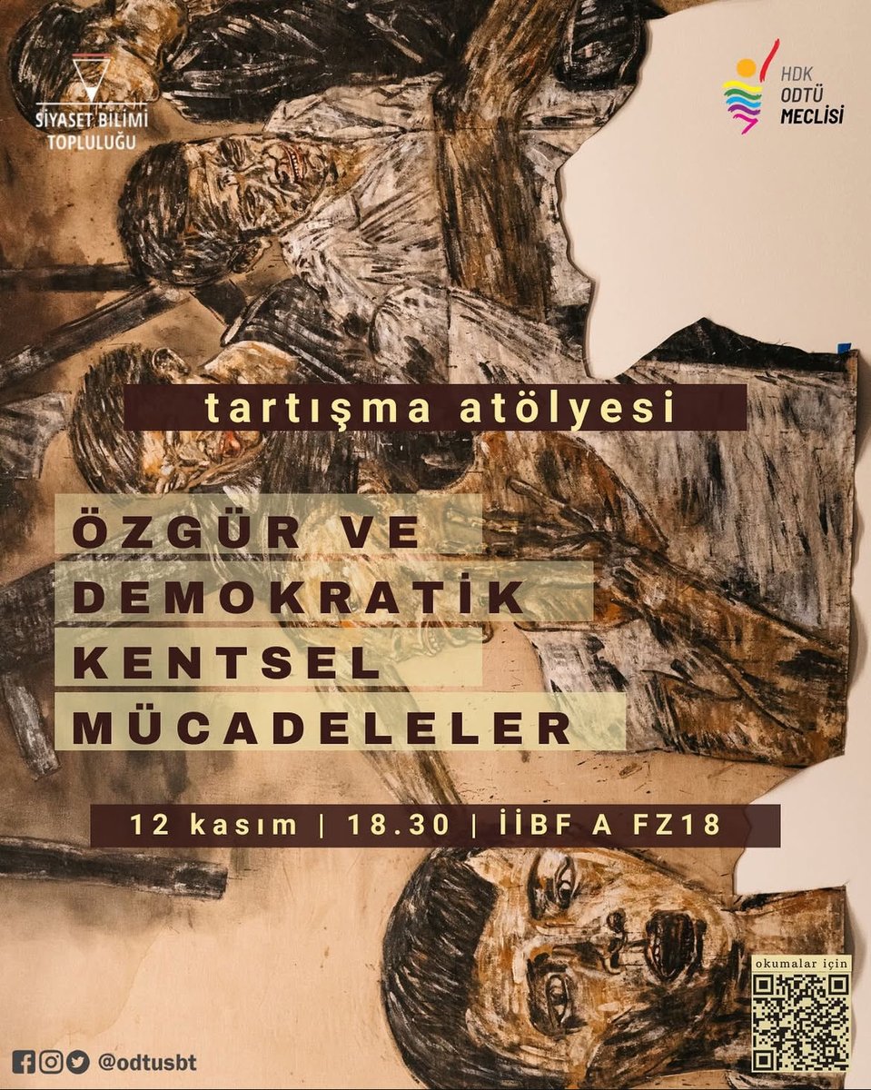 odtuhdk's tweet photo. 📢 ETKİNLİK

@odtusbt ile düzenleyeceğimiz "Özgür ve Demokratik Kentsel Mücadeleler" temalı tartışma atölyesine bütün sıra arkadaşlarımızı bekliyoruz.

🗓️ 12 Kasım Çarşamba | 18.30
📍 İİBF-A FZ18

Okumalar:
🔗 https://t.co/dOyfpM92x9 https://t.co/U74Qq235c4