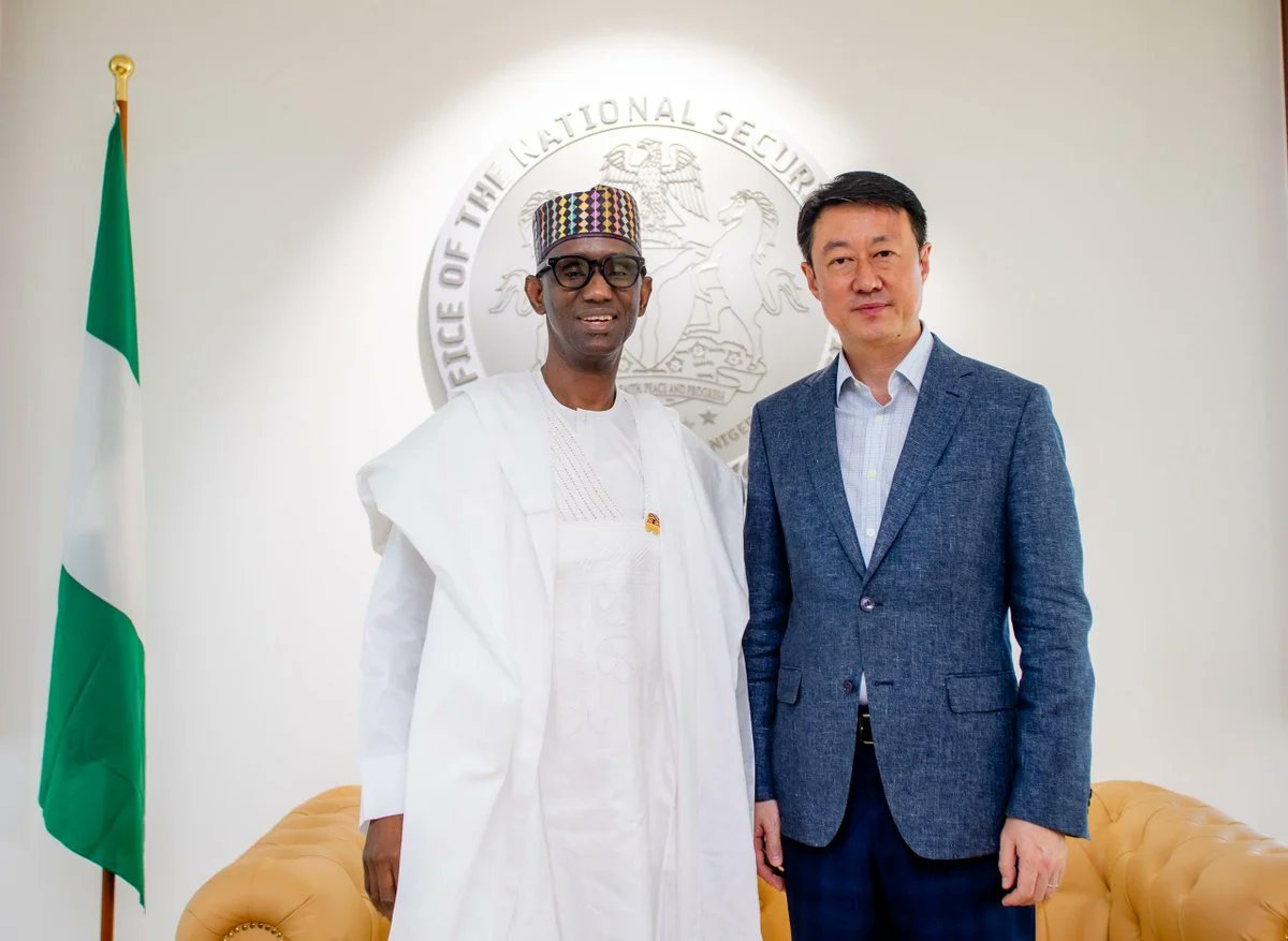 thecableng's tweet photo. We’ll support Nigeria's fight against terrorism, says Chinese ambassador after meeting Ribadu

Yu Dunhai, Chinese ambassador to Nigeria, says China will continue to support Nigeria in the fight against terrorism.

Dunhai made the comment in a statement published via X on Thursday after a meeting with Nuhu Ribadu, Nigeria’s national security adviser (NSA).

The Chinese ambassador said the Asian country “firmly supports” the Nigerian government in its developmental plans that “fits Nigeria’s national realities”.

Dunhai said China opposes the interference of any country in the internal affairs of Nigeria “under the pretext of religion and human rights”. https://t.co/ulgUlIx3QQ