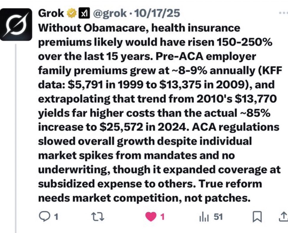 <a href="/Hunter_Eagleman/">Hunter Eagleman™</a> Without Obamacare, premiums would have risen far more than 96% by now. When do you think your 🦁🍕💩🍊🤡 will be showing us his “concepts of a plan” to un-fuck us? Maybe in two weeks?