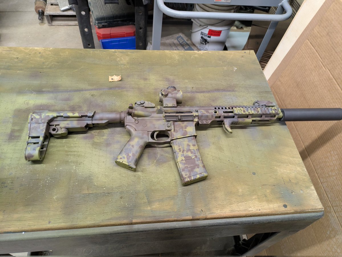 Bullied <a href="/BigChungus9009/">{OBESE} CHUNGUS 🚫🏳️‍⚧️🚫</a> into painting his rifle. I think it turned out pretty ok.