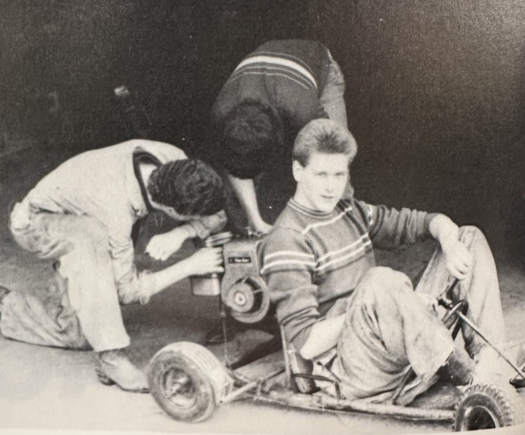 ThrowbackThursday | NBC Rewind: 1986
In this snapshot from Small Engines class, Chris Kloke takes a seat on a go-cart while Dan Dvorak and Doug Chapman get to work.

Hands-on learning, teamwork, and a little trial and error — just another day in the NBC shop in 1986!