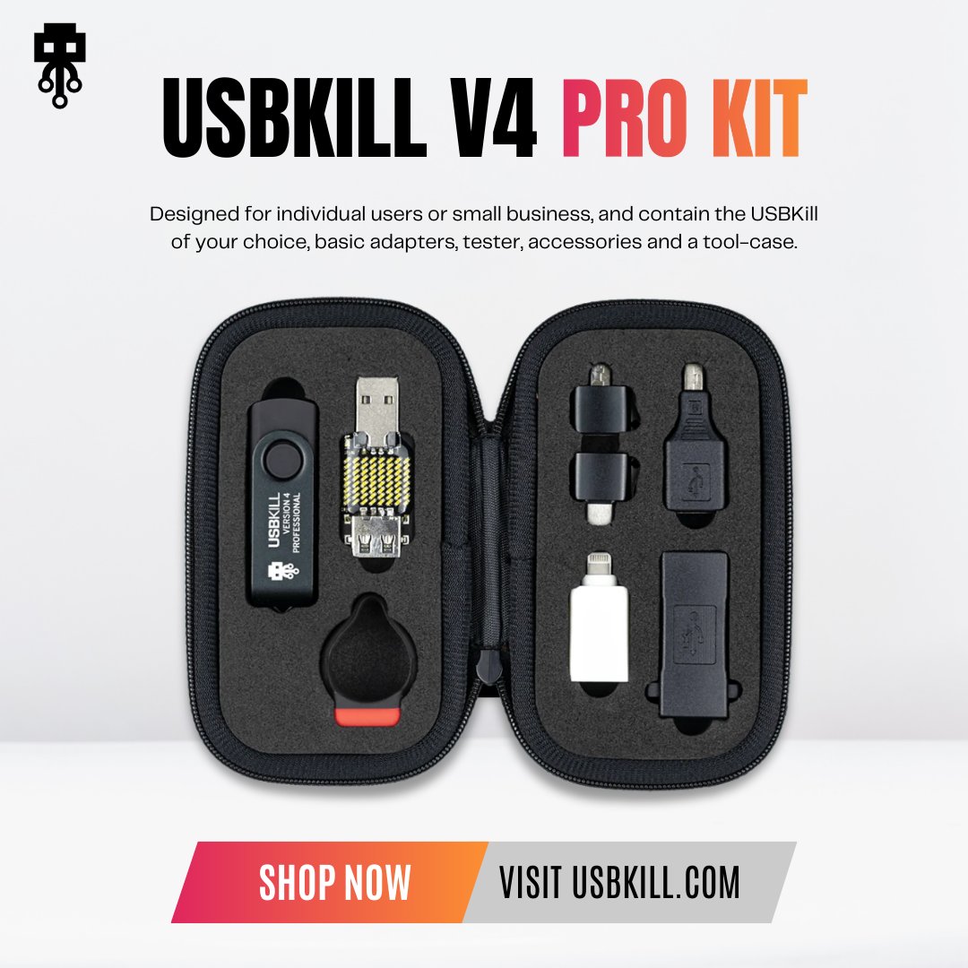 USBKill's tweet image. 🔥 How resilient is your device? USBKill V4 Pro Kit simulates extreme USB power conditions. l.usbkill.com/aAP6t 
#HardwareTesting #USBKillV4 #USBKill #Pentesting #infosec #security #RedTeam