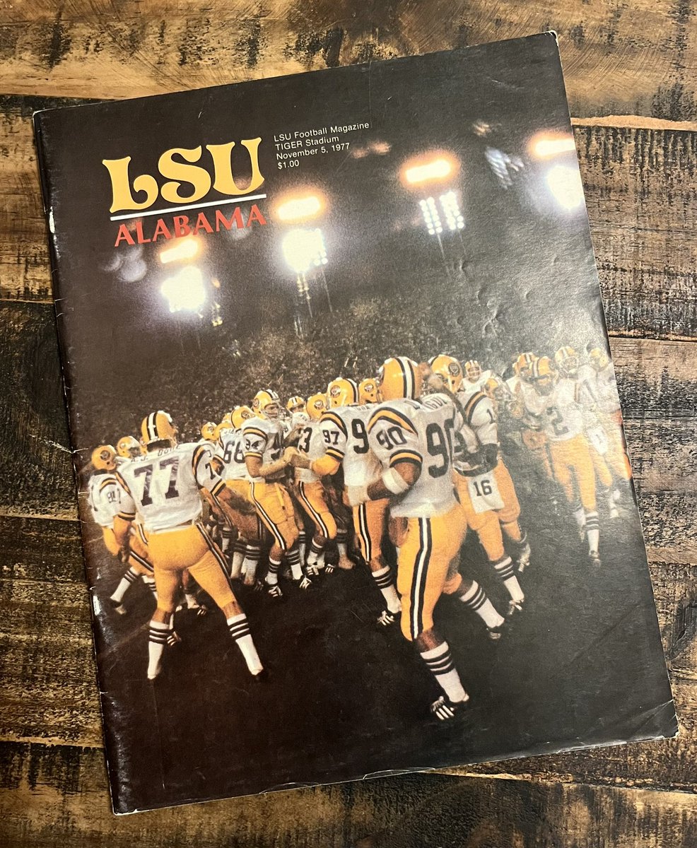 1977 Alabama game program. 65,377 in attendance to see the #18 Tigers battle the #2 Tide.