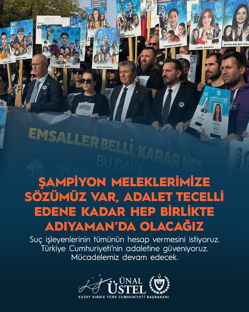 Şampiyon meleklerimize sözümüz var, adalet tecelli edene kadar hep birlikte Adıyaman’da olacağız. 

#ŞampiyonMelekler