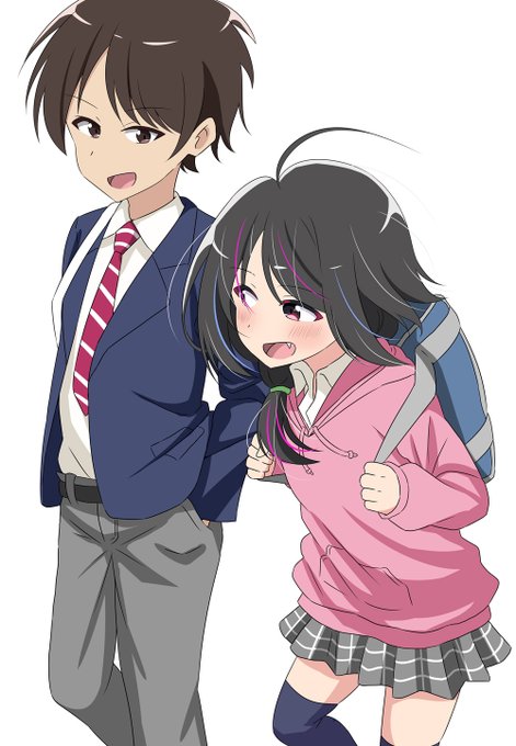 リクト君と一緒に下校する猫耳パーカーちゃん