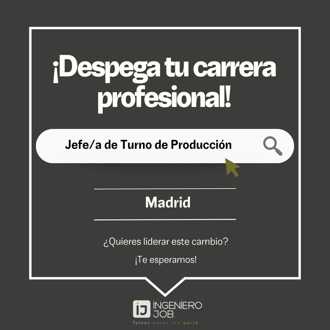 ¡Hola Ingenieros/as! 🌏

¿Buscas tu próxima oportunidad? 😜 Estamos seleccionando un Jefe/a de Turno de Producción para una empresa situada en Madrid.

¡Aplica ahora! 👉 empleo.brandtyempleo.es/jefe-a-de-turn…

#rrhh #talento #ingenierojob #empleo #seleccionxvalores